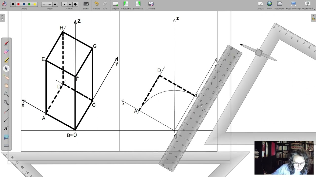 Assonometria monometrica - prisma e piramide, parte 2