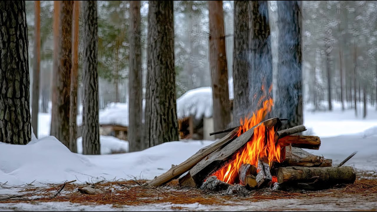 Winter Campfire Serenity 🔥 Soothing Fire Sounds for Relaxation & Sleep