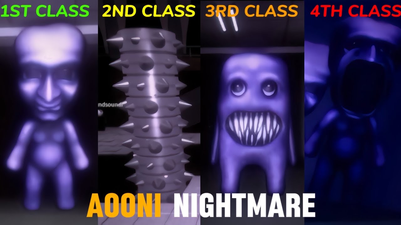 Aooni nightmare all classes 1 to 4 & Full walkthrough + Ending | ROBLOX
