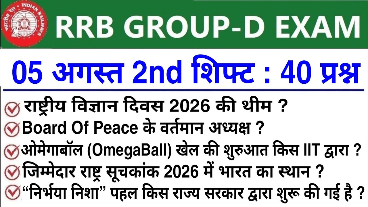 RRB Group D 5th August 2nd Shift Analysis | Today's Group D 2nd Shift Analysis | Group D Analysis...