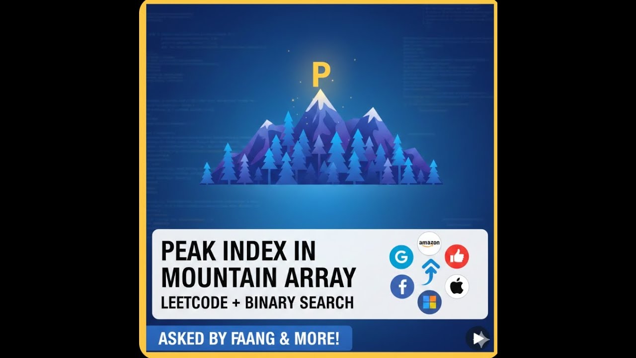 Find Peak Index in Mountain Array in O(log n) 🔥 | Binary Search|Hindi|Easy