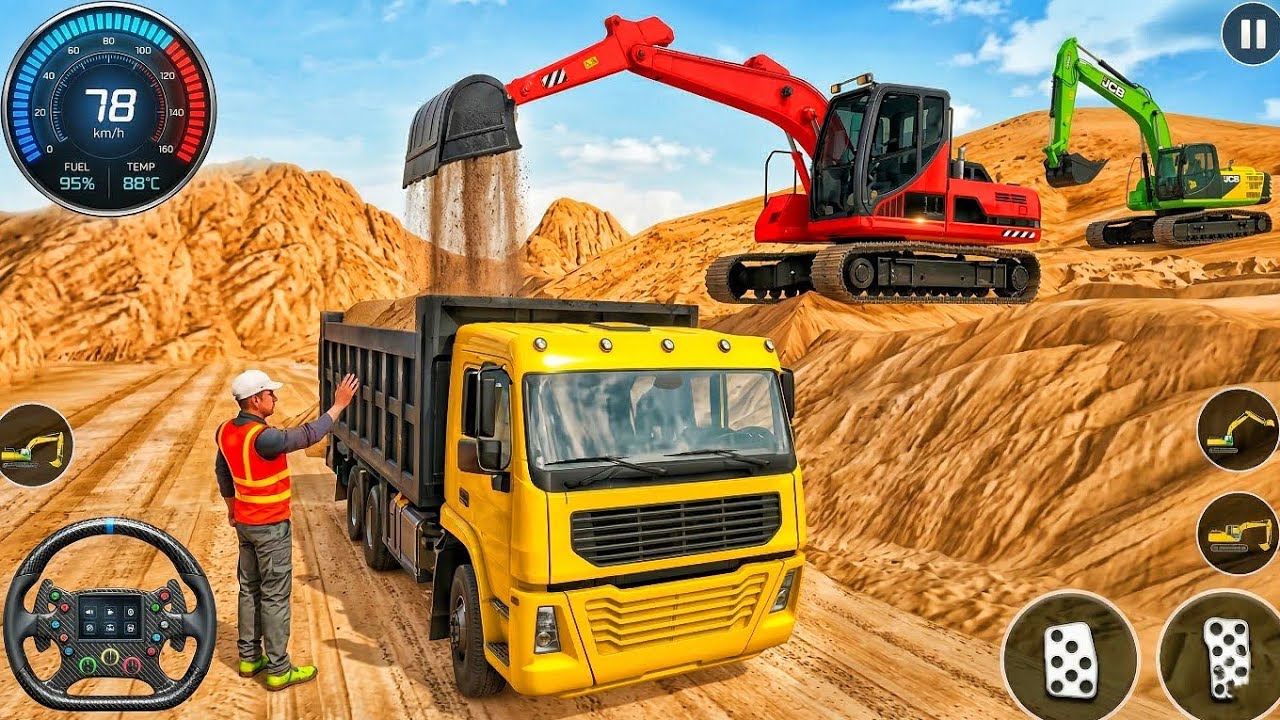 Heavy JCB Excavator Construction Games 3D - City Road Construction - JCB Wala Game: Android Gameplay