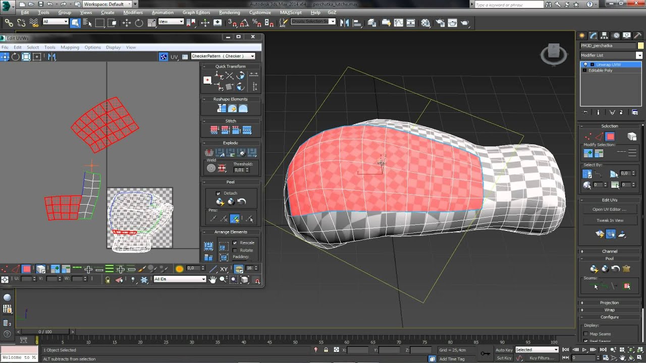3D Max KF - Unwrap UVW(Peel)