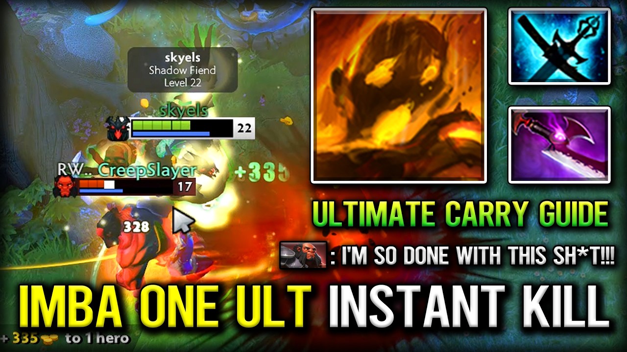 IMBA ONE ULT INSTANT KILL MID Guide Shadow Fiend With Yasha & Sange + Silver Edge Build | DotA 2