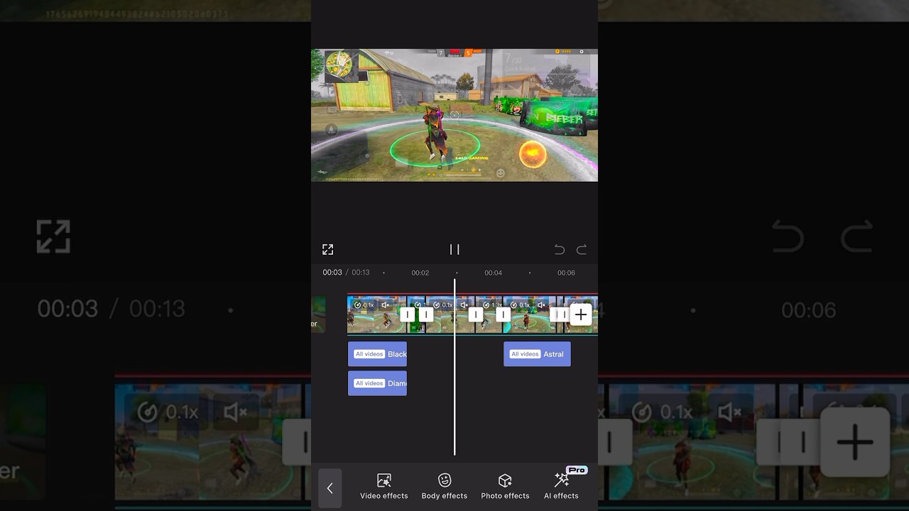 Capcut video editing 😍 ( FREE FIRE SHORT EDIT)