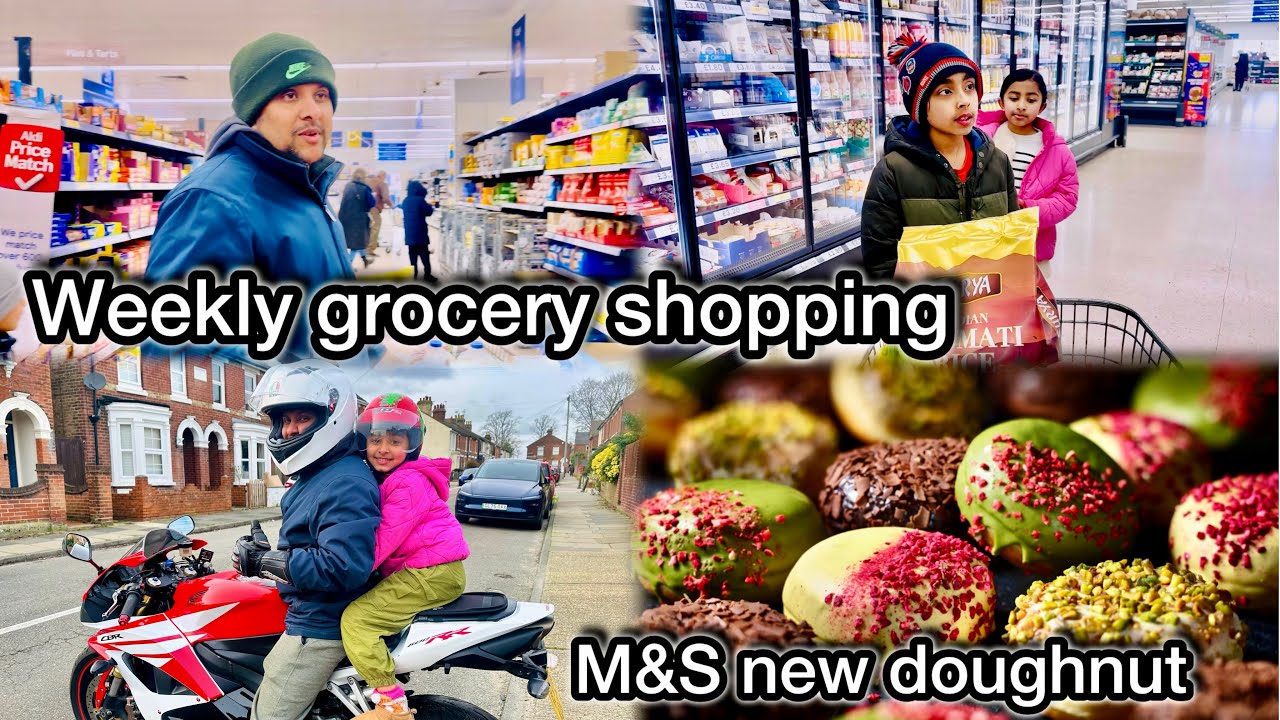 අපිත් එක්ක තවත් දවසක් .weekly grocery shopping in Tesco and we tryed a M&S new doughnut 🍩 England 