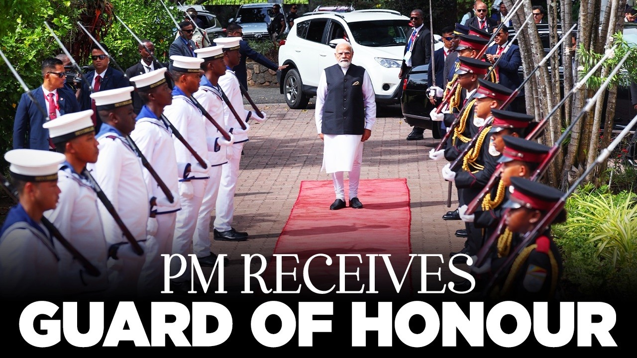 PM Modi accorded a Guard of Honour in Seychelles