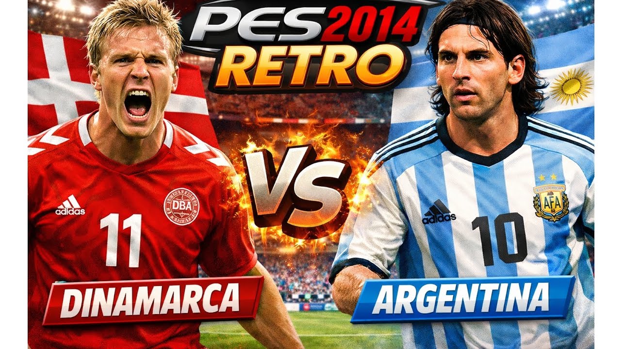 Dinamarca vs Argentina | PES 2014 Retro | Modo Exhibición⚽🔥