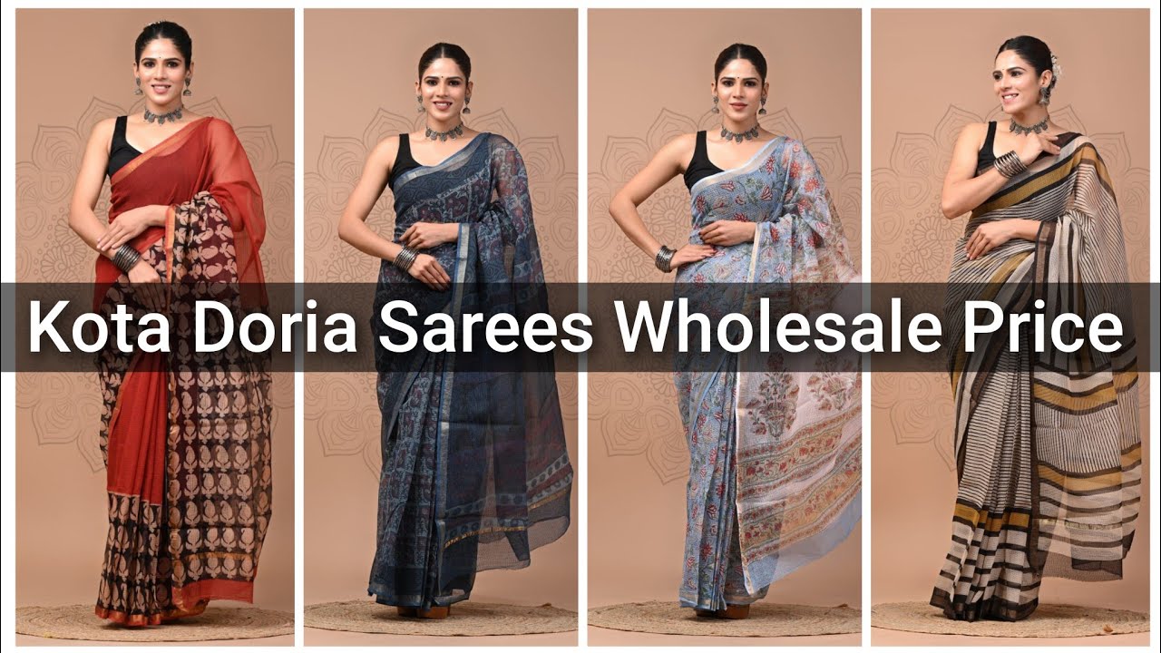 Wholesale Kota Doria Sarees | Cash On Delivery Available 👍#kotadoriasaree 