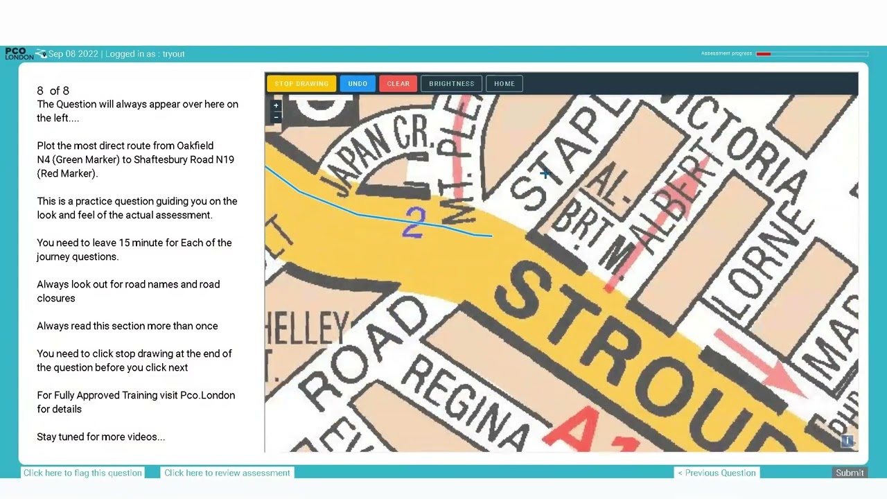 TfL Topographical Training - Lets take a look at a journey question! (Same Software as TfL)
