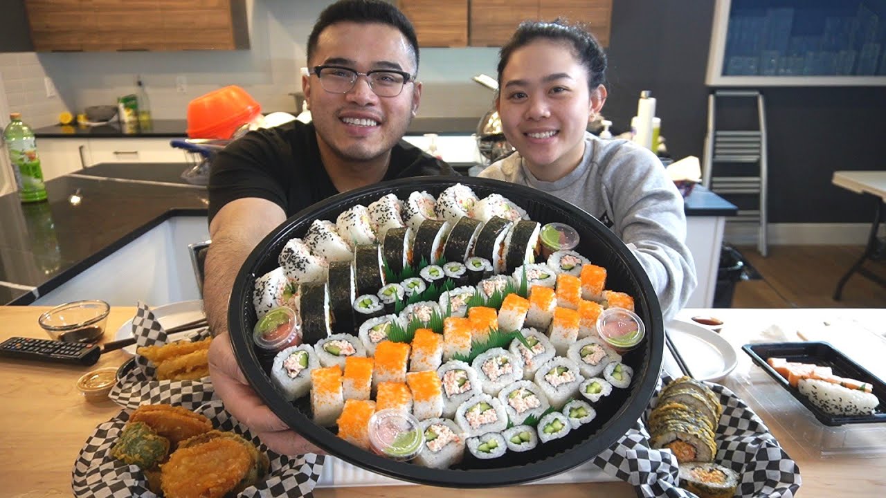 BIG SUSHI FEAST. Mukbang