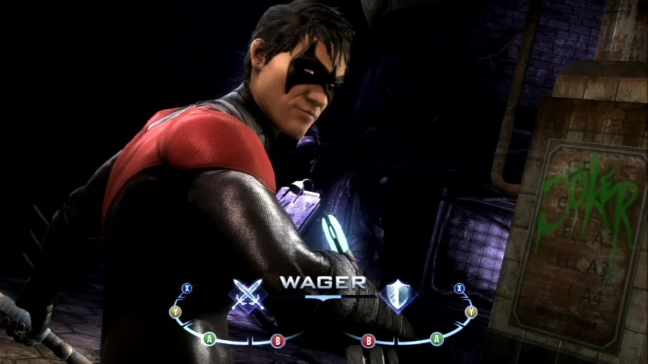 Injustice: Gods Among Us: уникальные диалоги в битве Clash Найтвинга и Дэмиена Уэйна
