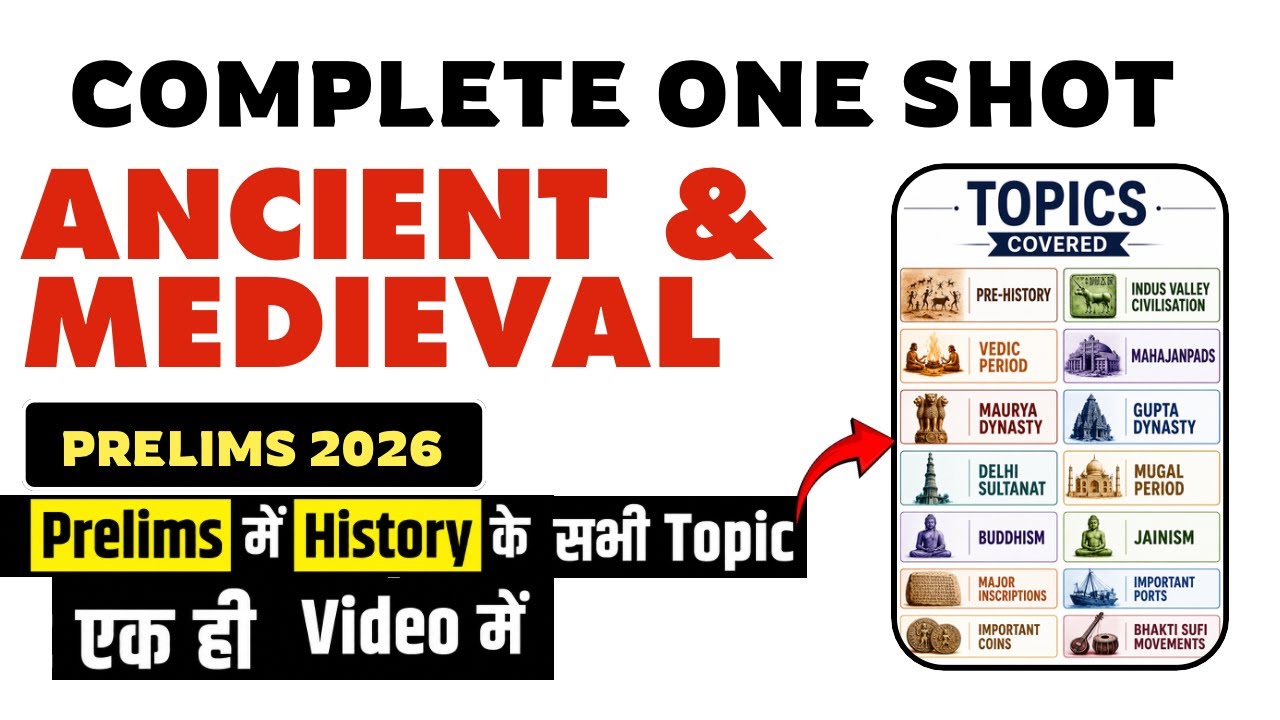 Ancient & Medieval History One Shot for UPSC Prelims 2026 | Complete Revision + PYQs