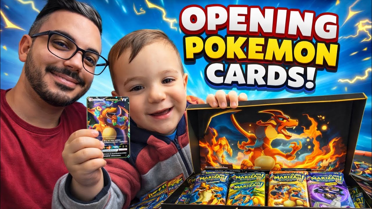 Opening Mega Charizard UPC w/ our son Caleb!