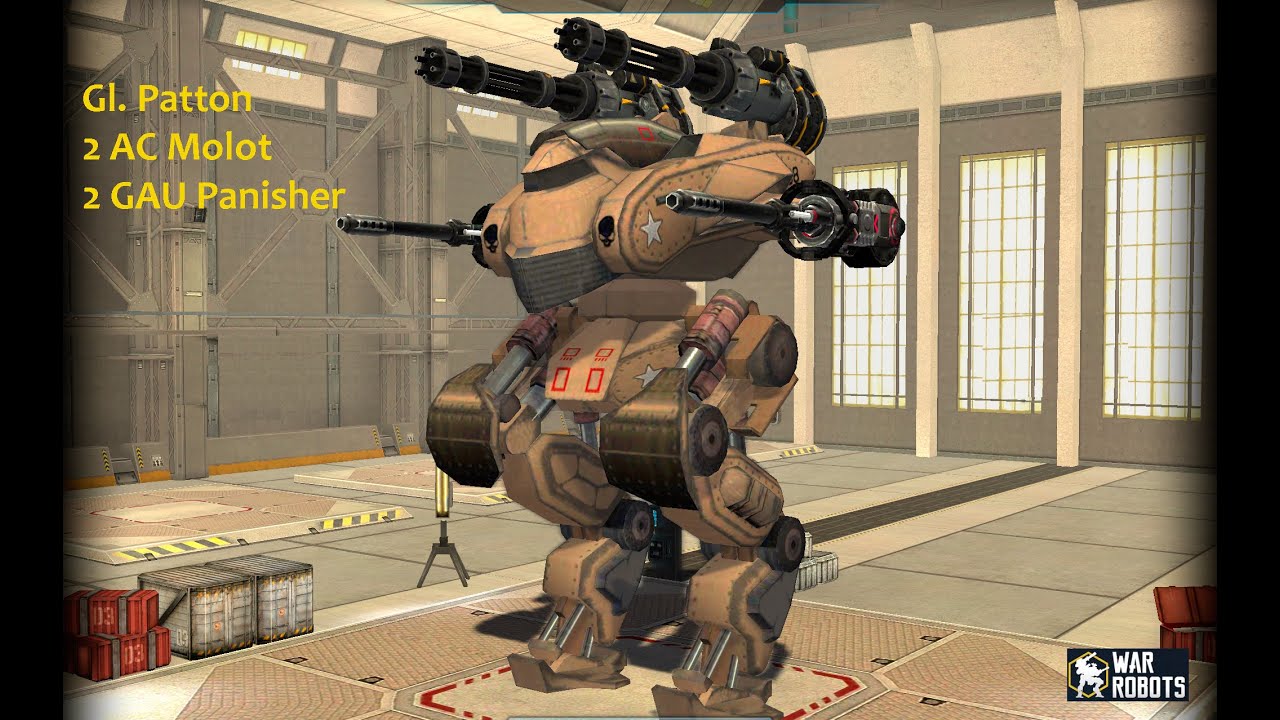 Gl. Patton with 2 AC Molot and 2 Gau Panisher. War Robots.