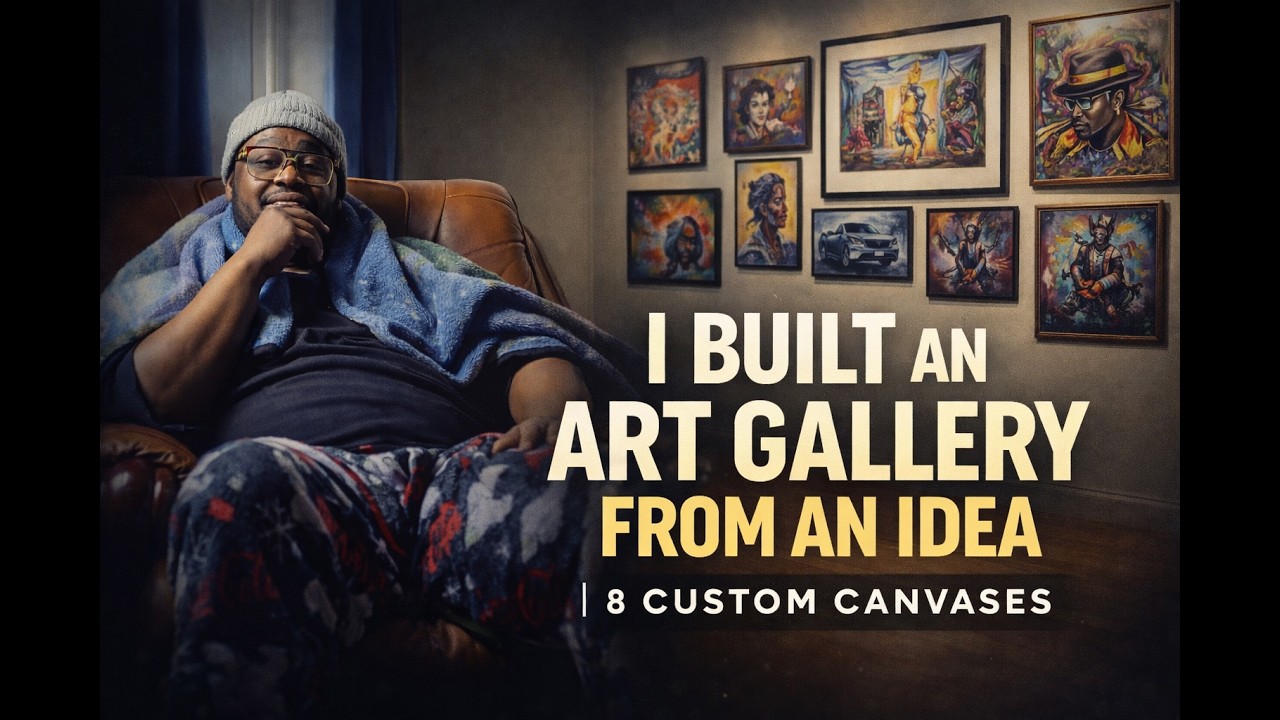 I Built an Art Gallery From an Idea | 8 Custom Canvases