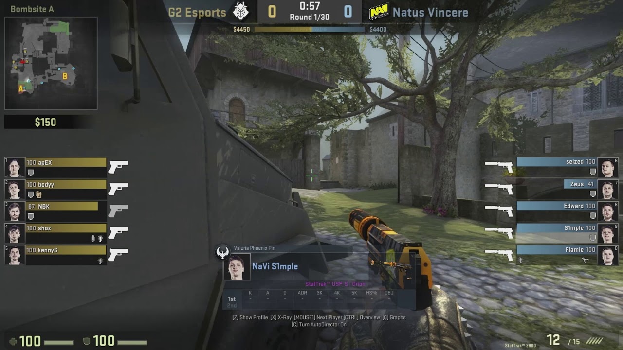Navi S1mple USP ACE ALL HS vs G2 Cobblestone @ Eleague Premier 2017