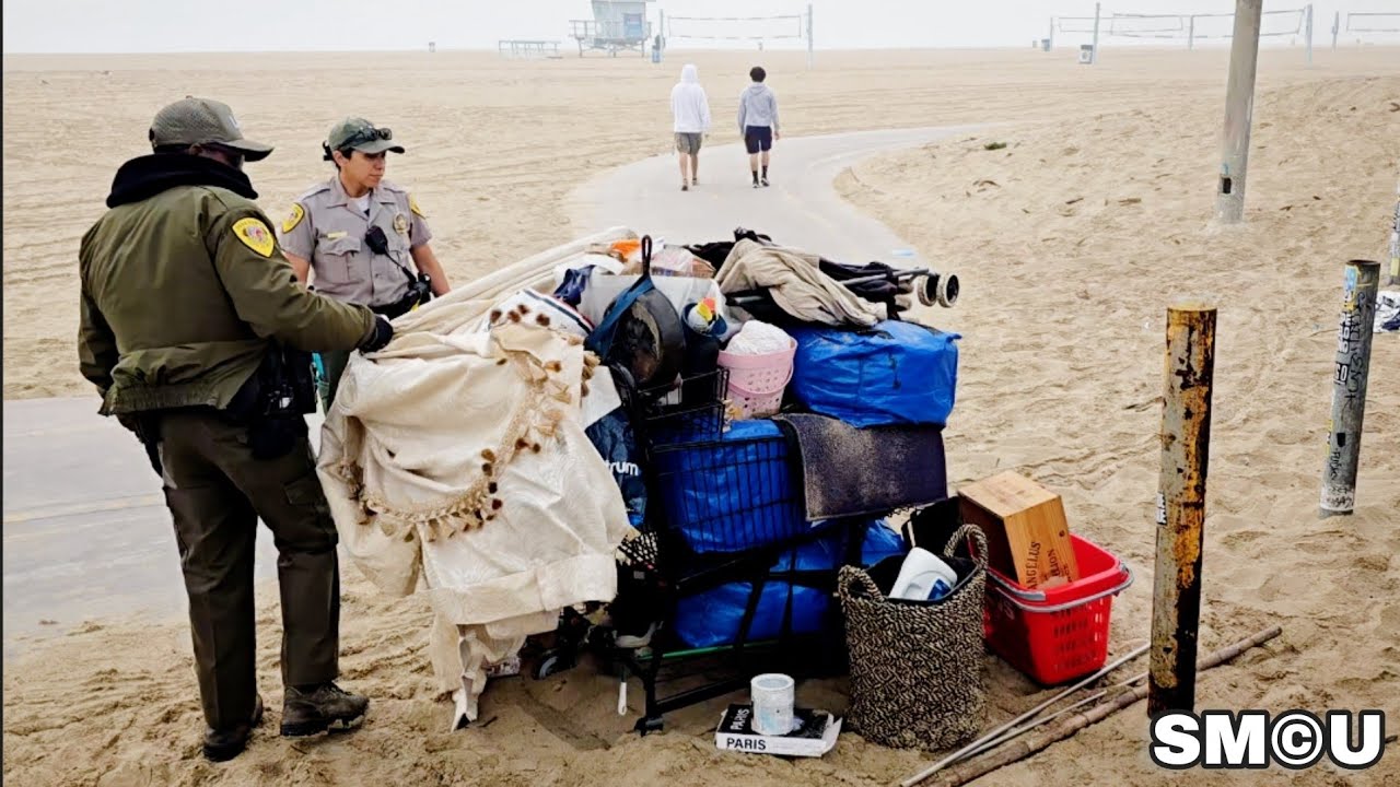 CLEANING UP: Park Rangers Tackle Homeless Encampment Cleanup at Venice Beach