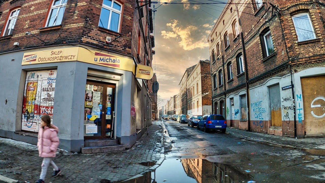 Poland 4K 🇵🇱 Neglected Street, Bytom, Łagiewniki, Scenic Drive