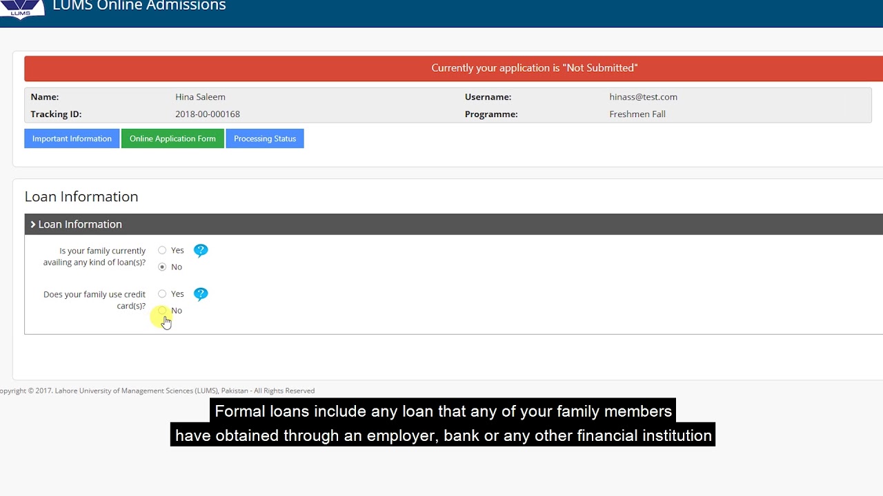 Online Financial Aid Application, a step by step guide  - 2018