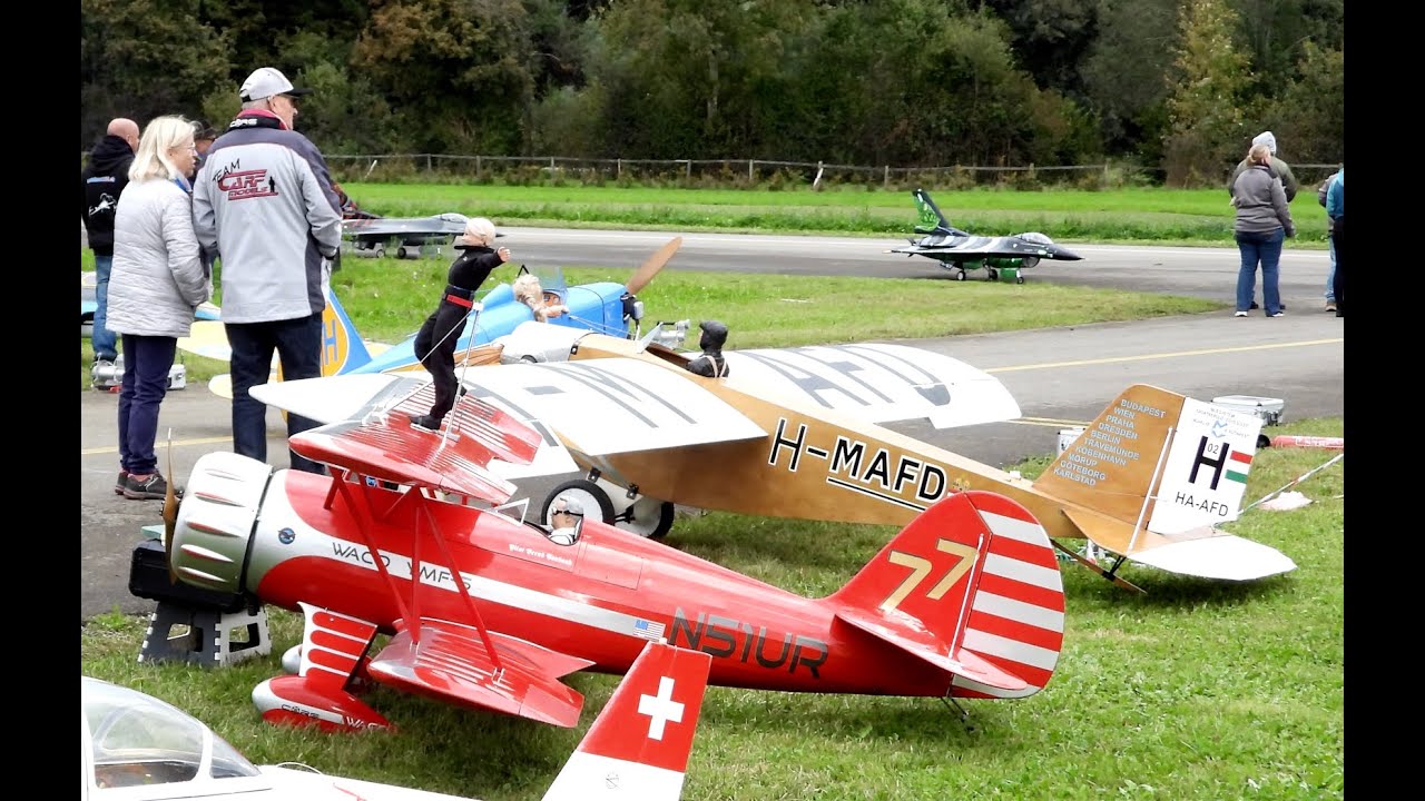 Flugschau Hausen am Albis 2025 - Oldtimervorführung - Roma L2 und Waco YMF5