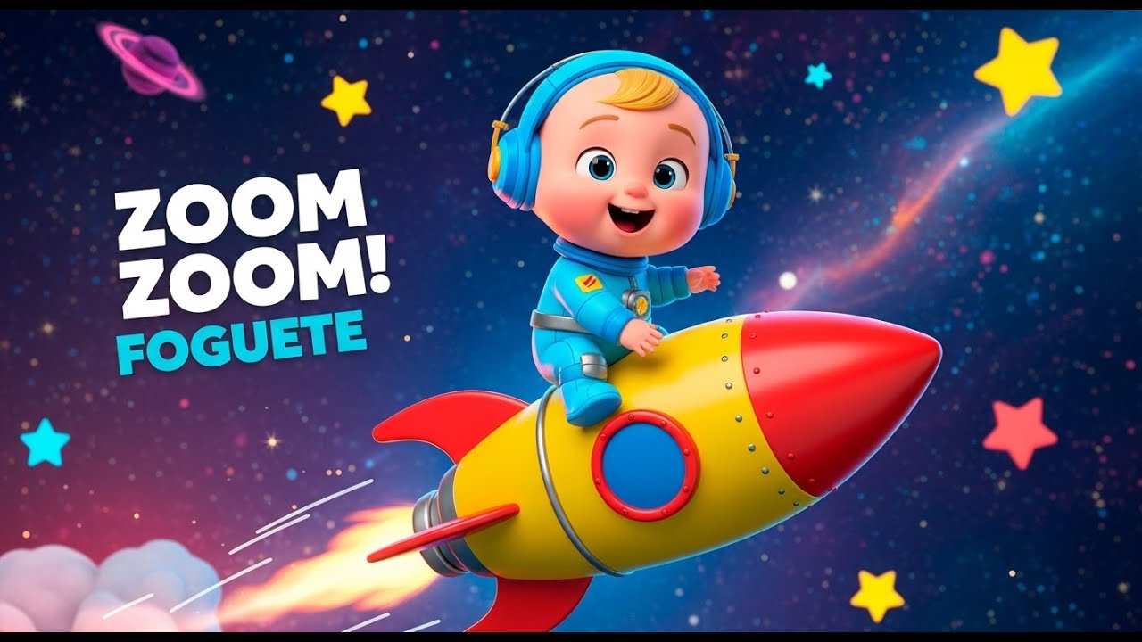 🌟 Zoom Zoom! Foguete Colorido no Espaço – Música Infantil Divertida para Crianças 🚀✨