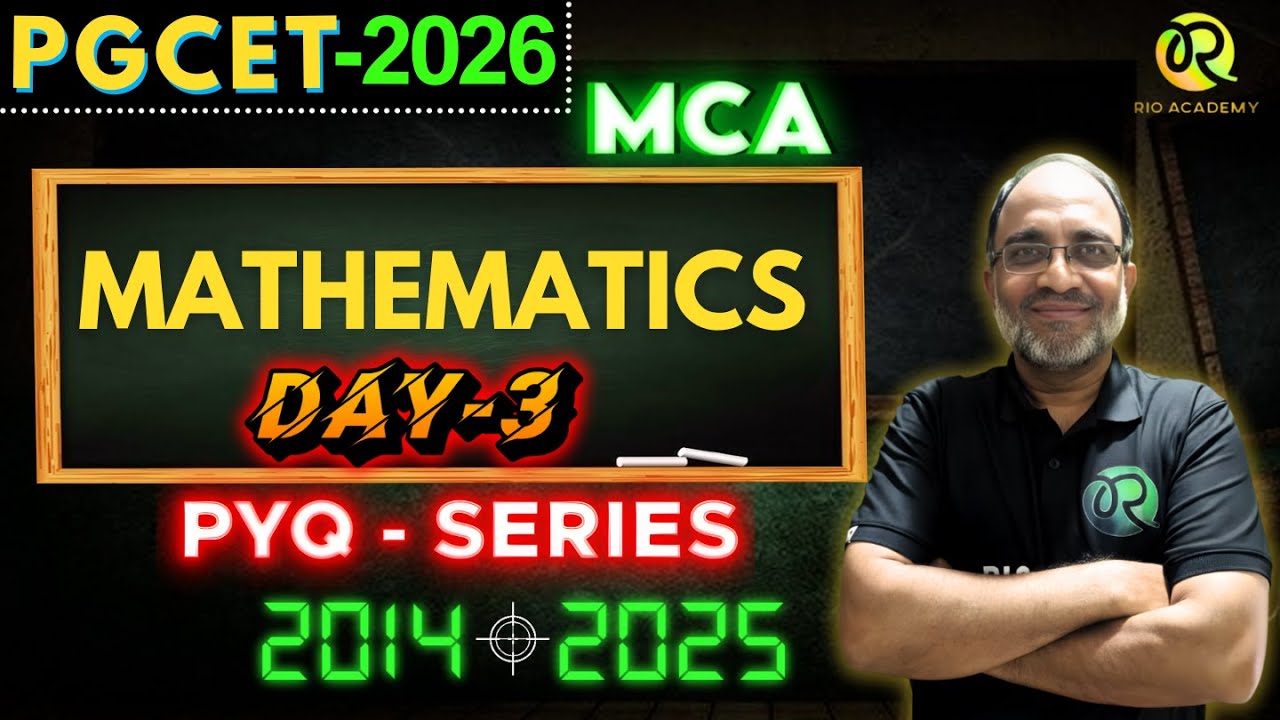 PGCET -  MCA 2026 | Mathematics PYQ Series  | Part-3  #pgcetexam2026