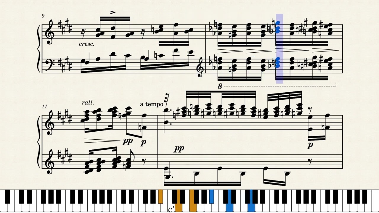 La Colombe - Olivier Messiaen (Piano) partition, sheet music, Note, partitura