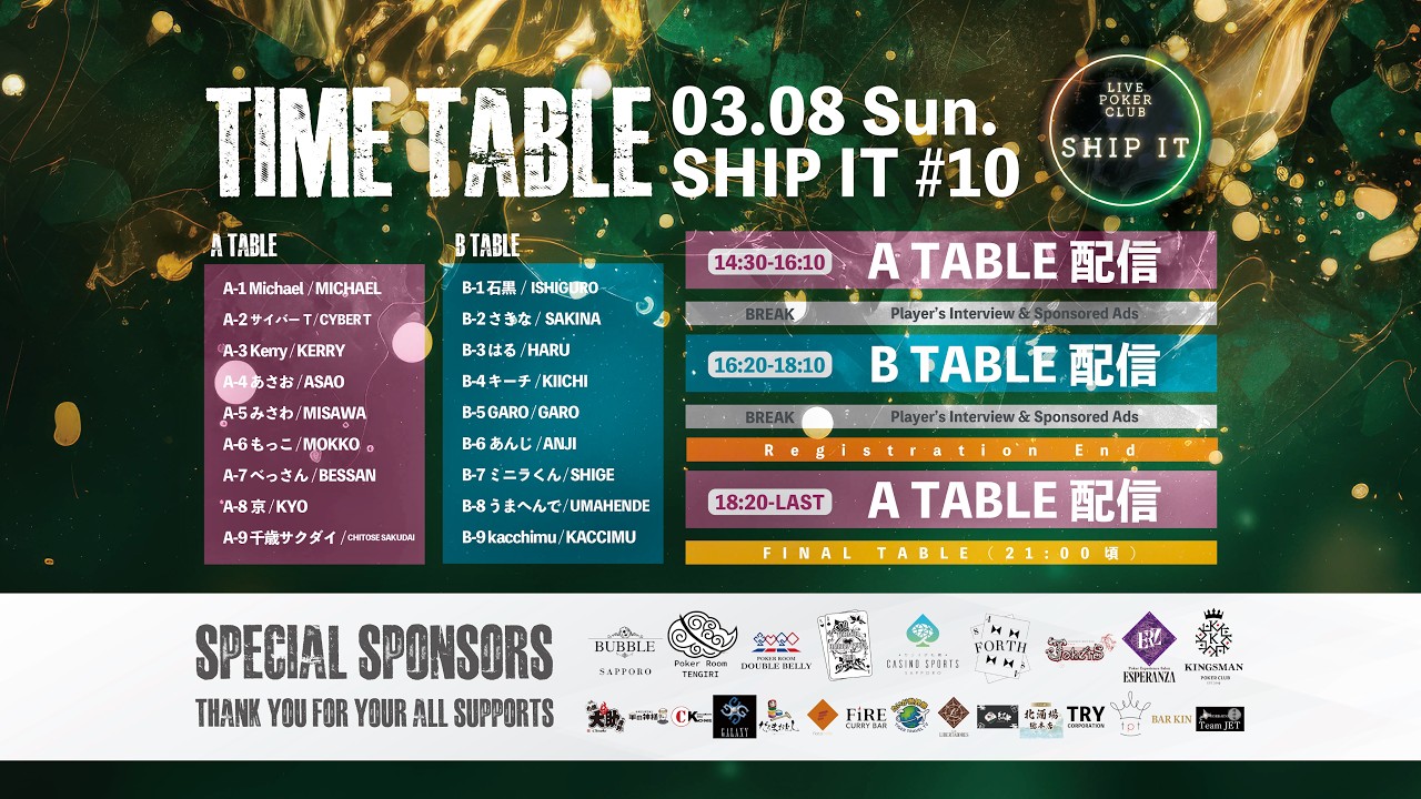 SHIP IT #10 【 03.08 Sun. 】前編