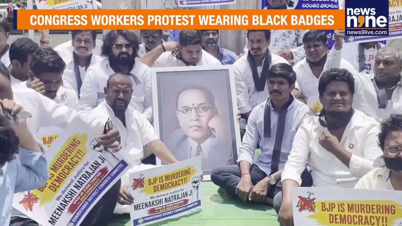 Telangana Congress Protests With Black Badges In Hyderabad Against Centre | News9