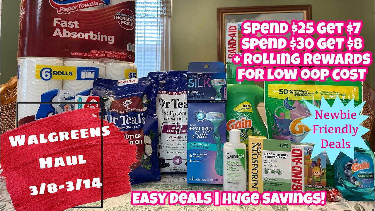 WALGREENS HAUL 3/8-3/14 | SPEND DEALS + ROLLING REWARDS FOR LOW OOP COST | LOTS OF GOOD DEALS!