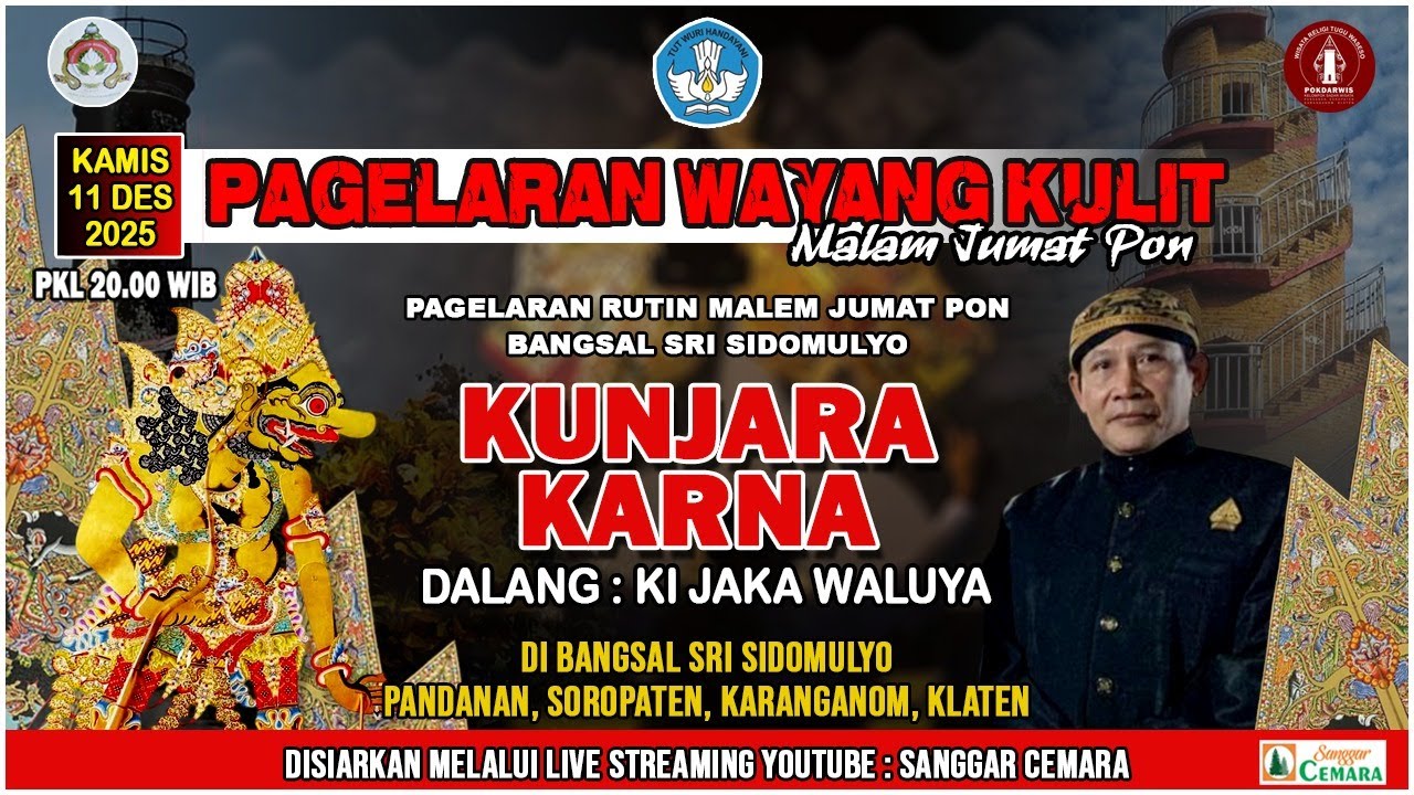 Live Wayang Rutin malam Jumat Pon Pandanan. Ki Jaka Waluya - Lakon Kunjoro Karno.