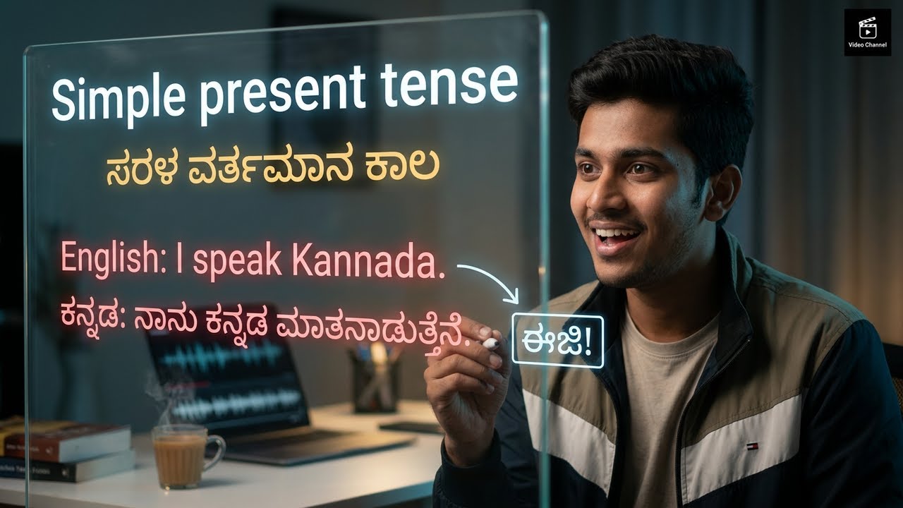 Present Simple Tense in Kannada with easy examples