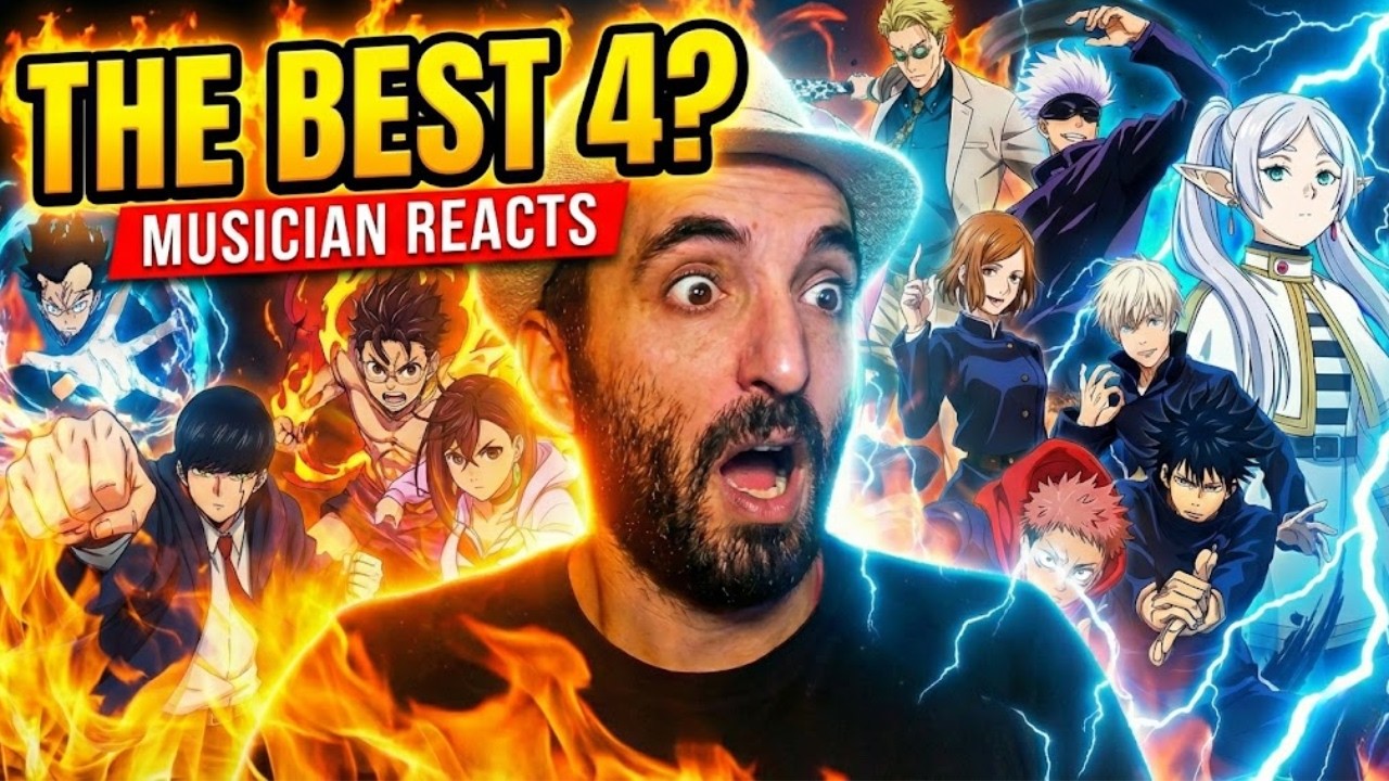 4 Anime Openings Back-to-Back… I Was NOT Ready 🤯 | Musician Reacts (Mashle, Dandadan, JJK, Frieren)