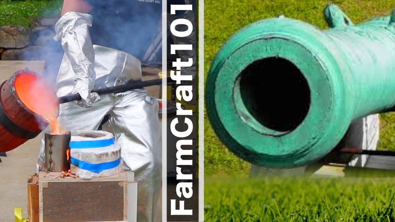 Casting a Historic Bronze Cannon Barrel, Scaled Down Replica. FarmCraft101