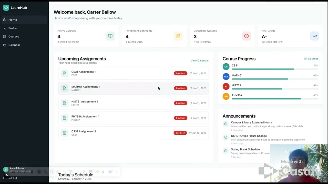 LearnHub   Learning Management System   Screencastify   February 8, 2026 2 08 PM