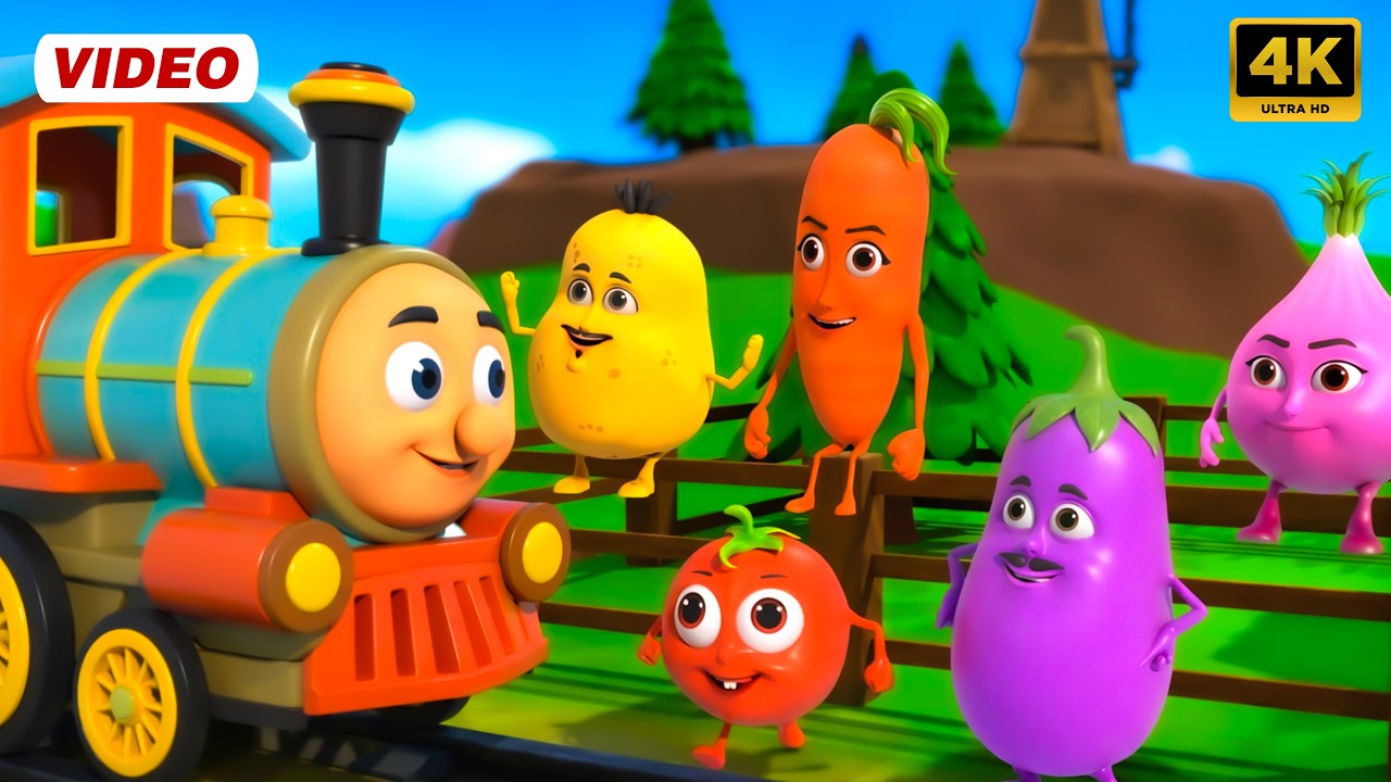 सब्जियों की रेलगाड़ी (छुक छुक रेलगाड़ी) और बहुत सारे राइम्स | Vegetable Train | Taj Kids Rhymes