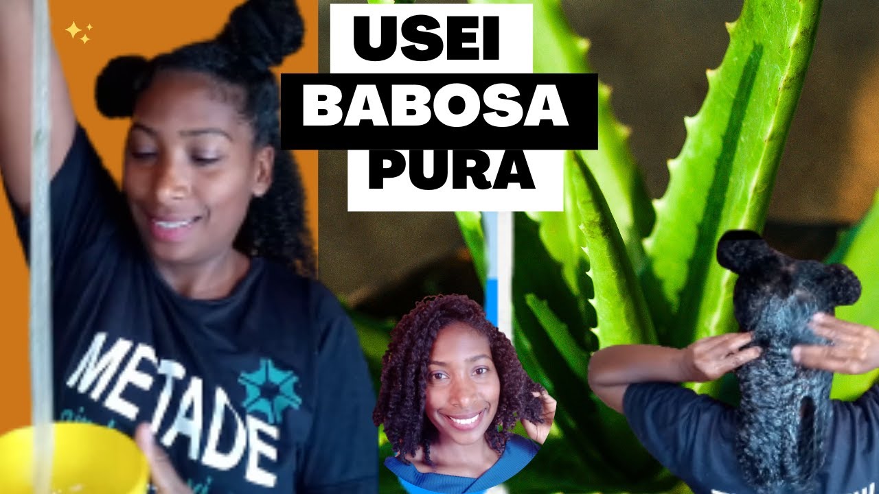 PASSEI BABOSA ( aloe vera) PURA NO MEU CABELO CRESPO E O RESULTADO FOI SURPREENDE 😱.