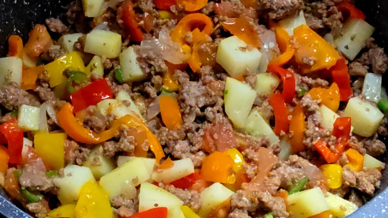 Picadillo de res  con verduras!