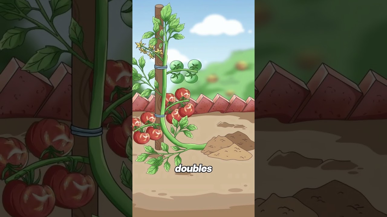 Why Farmers Bend Tomato Plants on Purpose？ #tomato #farming #plant #foryou #fyp