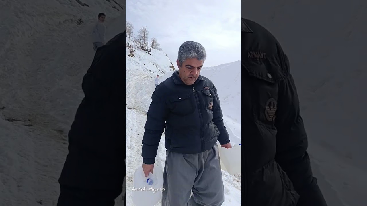 Experience real Kurdish village life during a snowy winter day in the mountains of Kurdistan ❄️🏔️