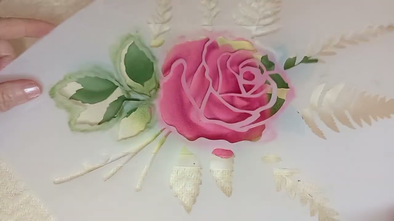 COMO PINTAR ROSA COM STENCIL - PASSO A PASSO FÁCIL