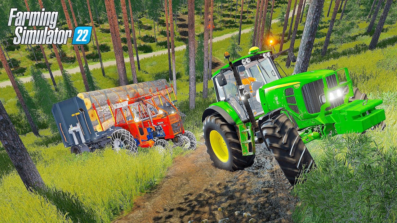 UTB 650 4X4 FORESTIER - tractat de JHON DEERE  nu a scos REMORCA de LEMNE / Farming Simulator 22