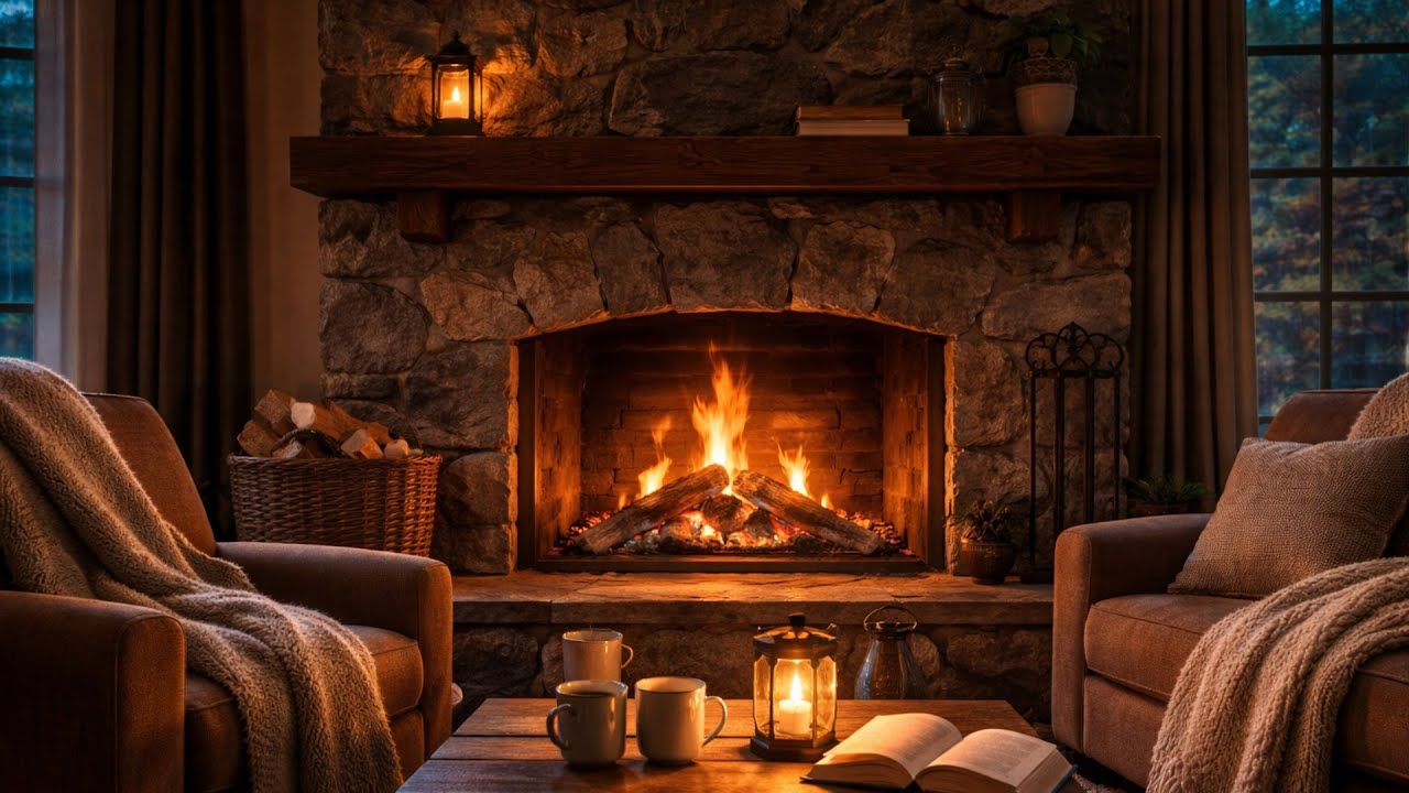 8 Hours Cozy Fireplace Ambiance 🔥 Crackling Fire Sounds for Sleep & Relaxation
