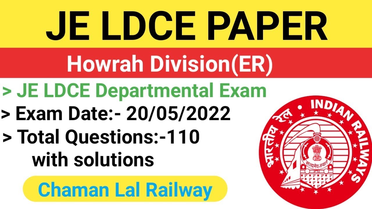 LDCE JE Howrah Division(ER) 20 May 2022 paper solutions | Railway Departmental Exam Paper solutions