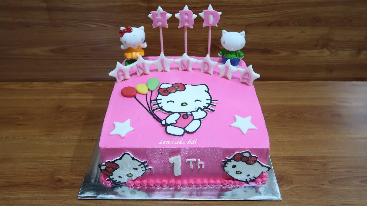 Tanpa Spuit! Cara Membuat Kue Ulang Tahun Hello Kitty Cake Tart Sederhana