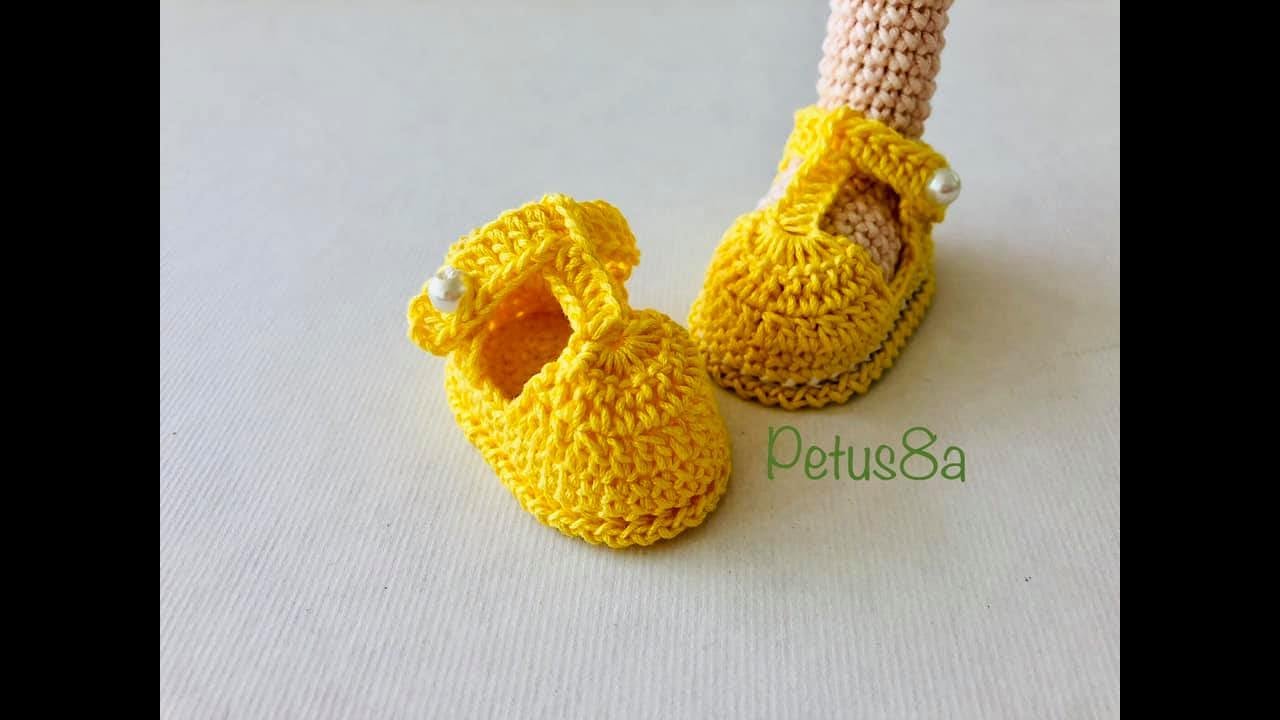 Teje zapatos 5cm para tus muñecas amigurumis by Petus