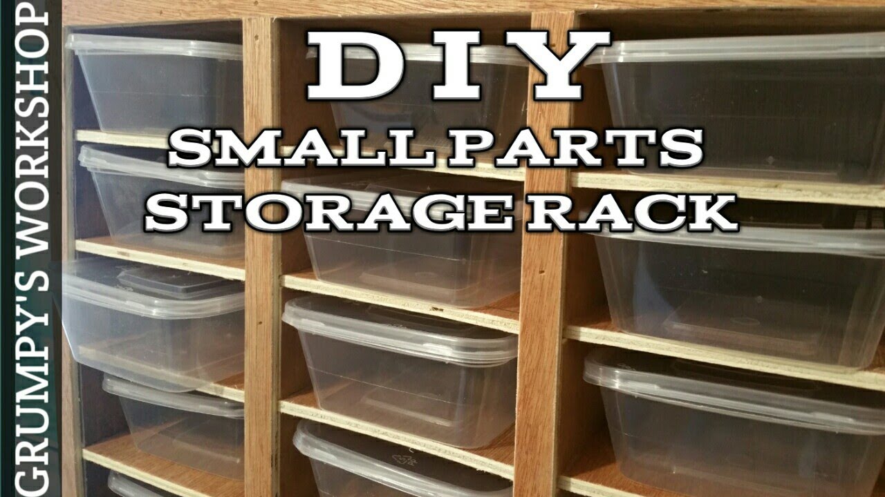 Small parts storage rack for the wall