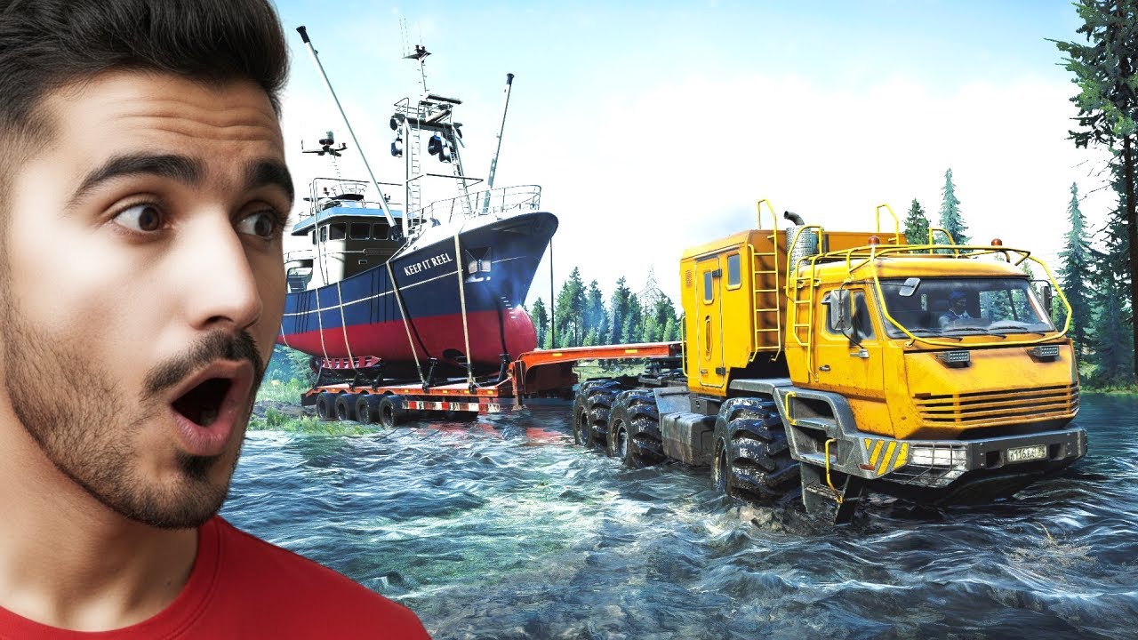 Towing a Boat With Azov 42 42 Antarctic Custom Truck | SnowRunner | EnhCrea #53
