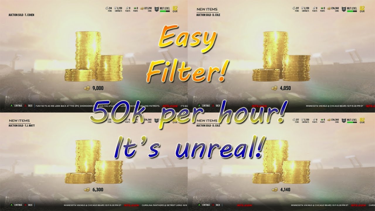 MAKE THOUSANDS! 50K PER HOUR! | MADDEN 18 AUCTION HOUSE FILTER | MADDEN 18 ULTIMATE TEAM
